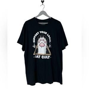 Cat Cult t-shirt tee XL‎ Hawaii Krypt black